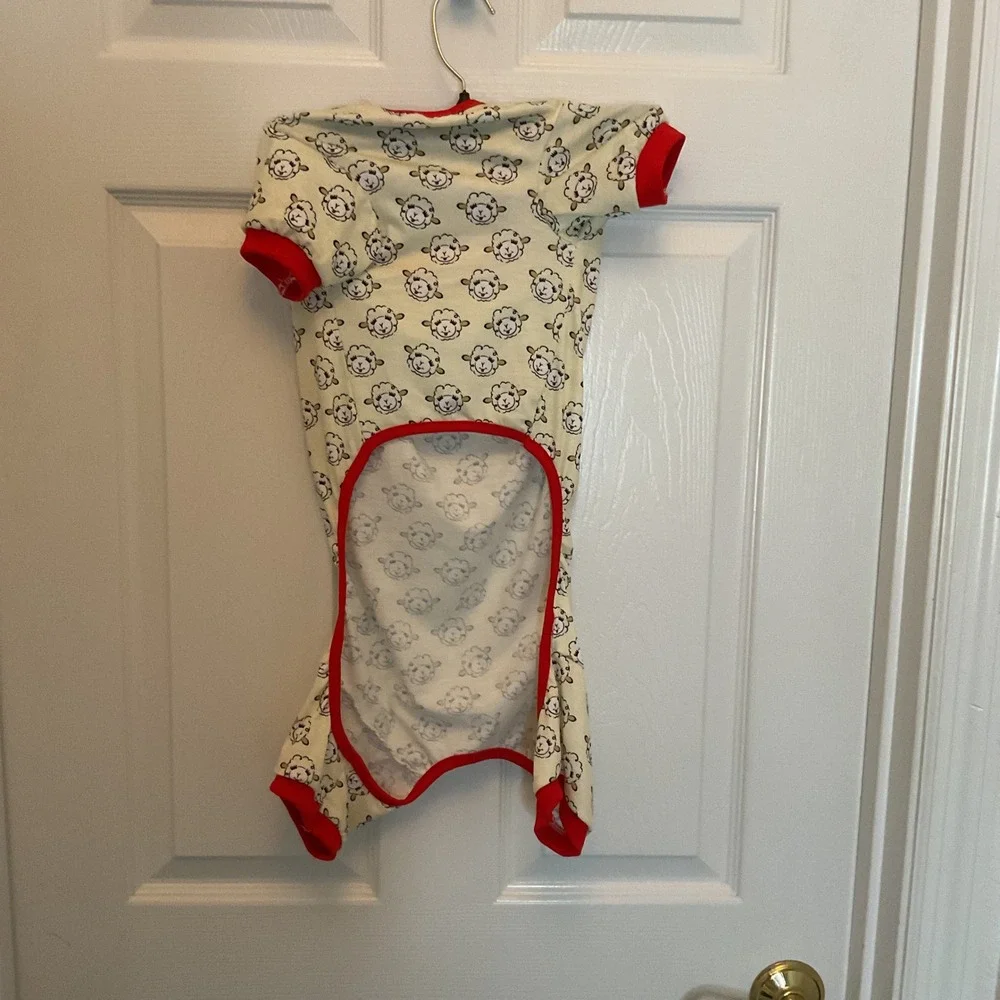 Lamb Chop Dog Pajamas Beige Red Multipet International Large 59792 NWT